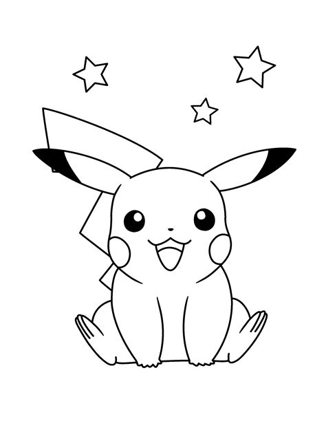 Dibujos de Pikachu para imprimir, pintar y colorear